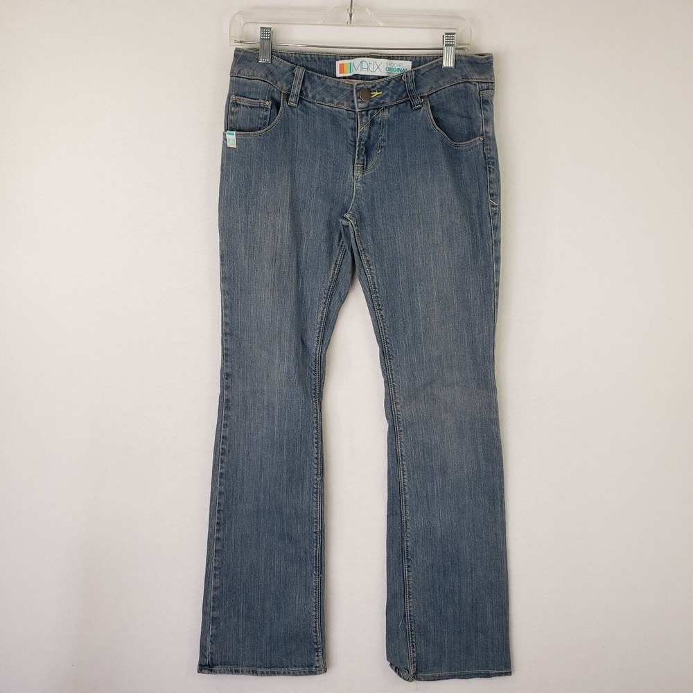 Matix Original Denim Juniors 7 Classic Blue Flare Jeans 5 Pocket Retro Y2K Comfy